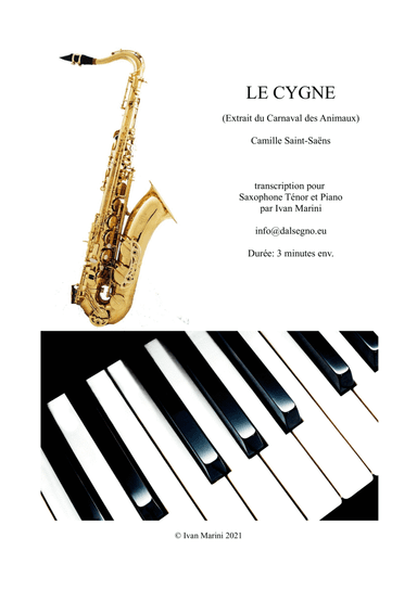 THE SWAN from The Carnival of the Animals - for Tenor Sax and Piano (arr. Ivan Marini)