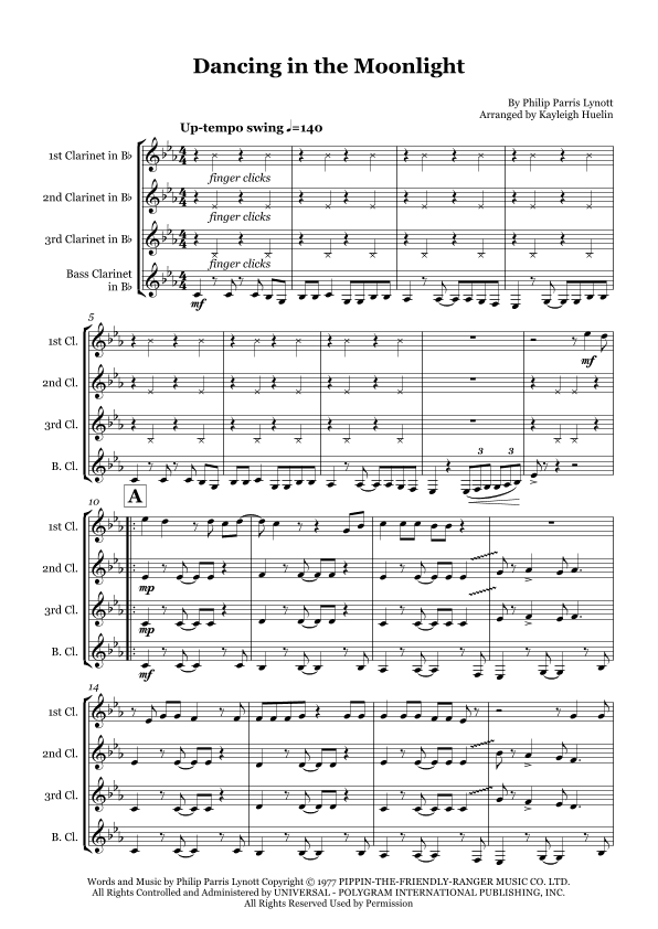 Dancing In The Moonlight (arr. Kayleigh Huelin)