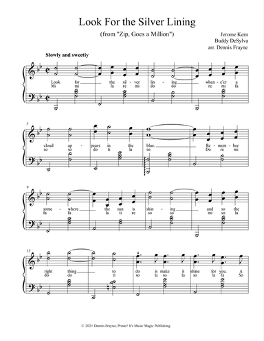 Look For the Silver Lining (arr. Dennis Frayne)