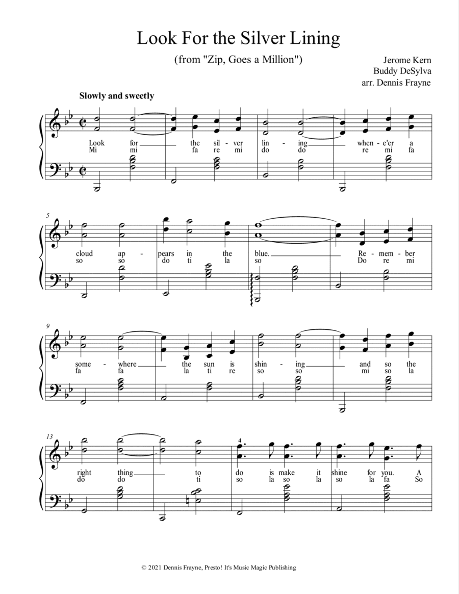 Look For the Silver Lining (arr. Dennis Frayne)