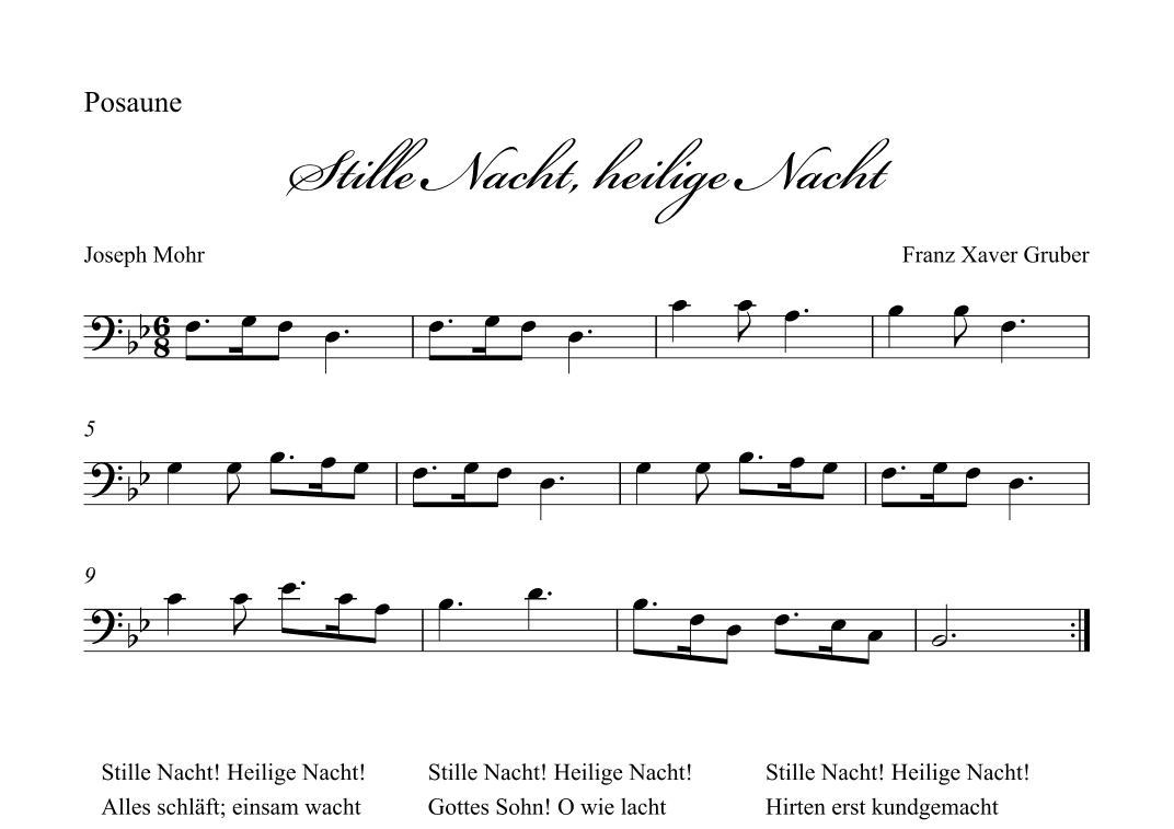 Stille Nacht (Holy Night) - Posaune (arr. Albrecht Kuch-Weidenbrück)
