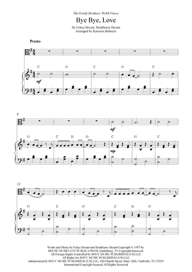Bye Bye Love (arr. Kaiserin Rebecca)