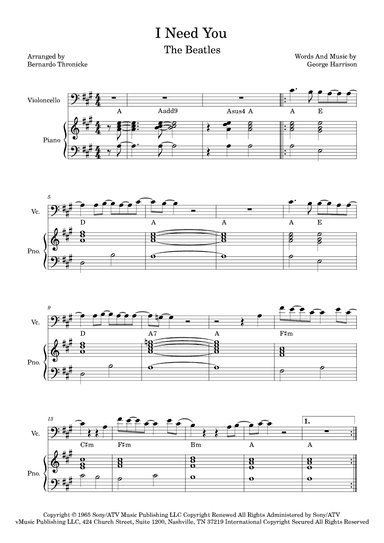 I Need You (arr. Bernardo Thronicke)