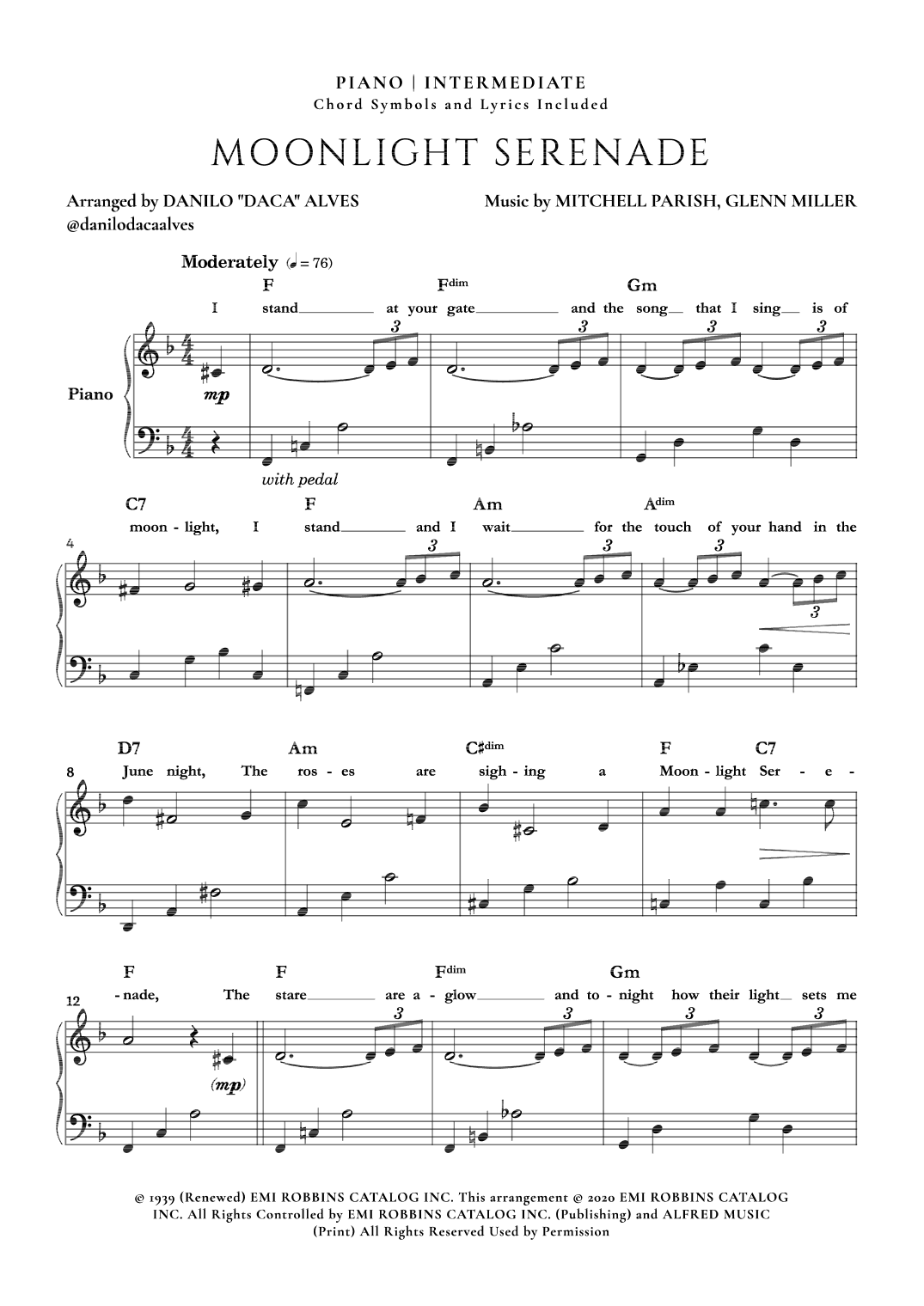 Moonlight Serenade (arr. Danilo "Daca" Alves)