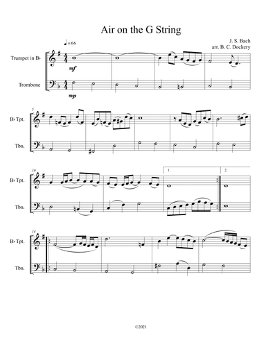 Air on the G String (Trumpet and Trombone Duet) (arr. B. C. Dockery)