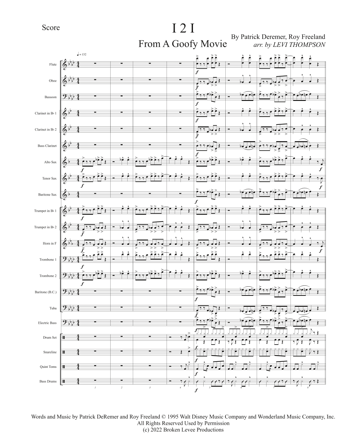 I 2 I - Score Only (arr. Levi Thompson)
