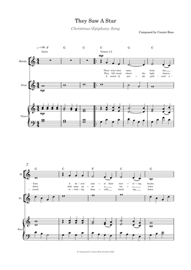 They Saw a Star - Epiphany/Christmas - Vocal solo (optional flute) and piano