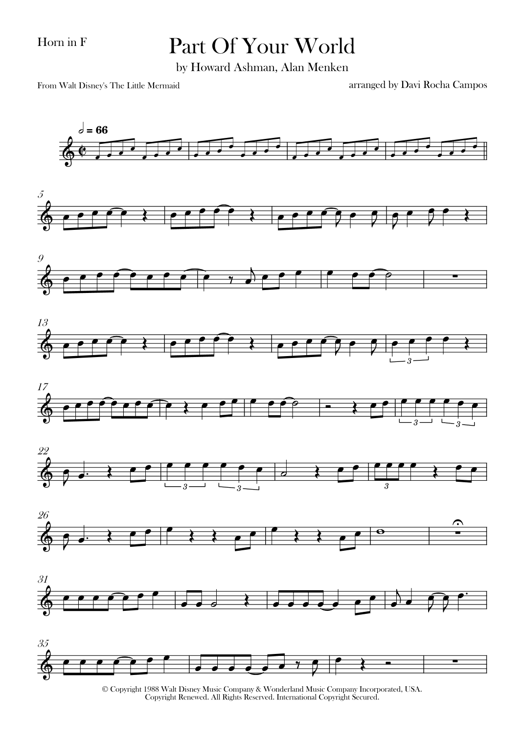 Part Of Your World (arr. Davi Rocha Campos)