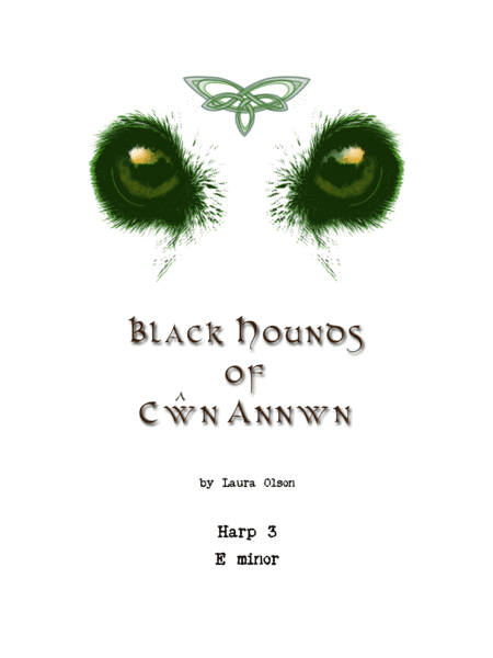 Black Hounds of Cwn Annwn for Harp Ensemble (E minor)-Harp 3 part