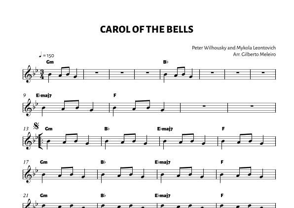 CAROL OF THE BELLS (arr. Gil Meleiro)