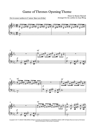 Game Of Thrones (arr. Isaac Wong)