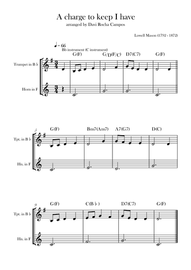 A charge to keep I have (arr. Davi Rocha Campos)