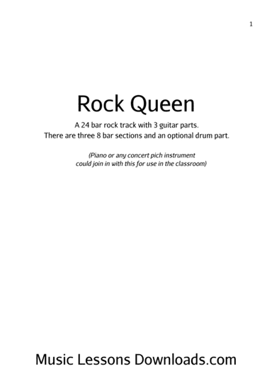 Rock Queen - Ensemble for 3 Guitars and Drums