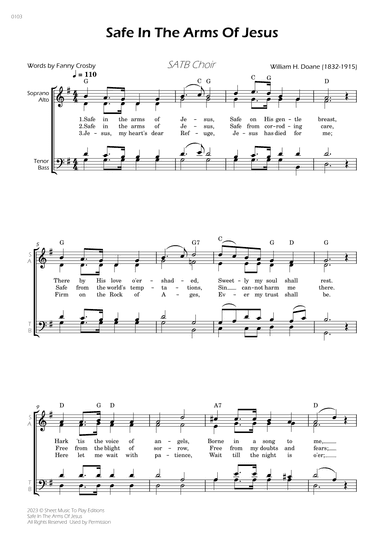 Safe In The Arms Of Jesus - SATB Choir - W/Chords (arr. César Madeira)