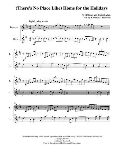 (There's No Place Like) Home For The Holidays (arr. Kenneth D. Friedrich)