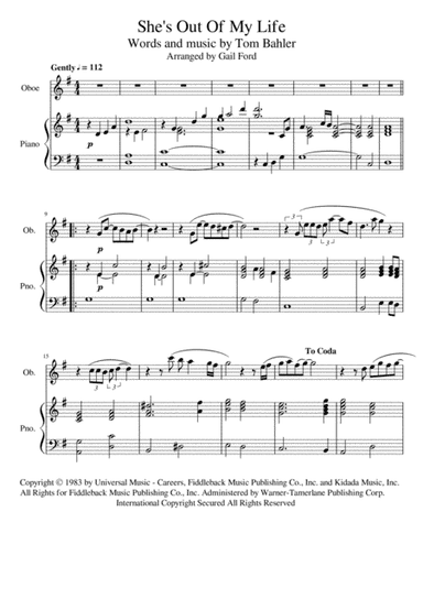 She's Out Of My Life (arr. Gail Ford)