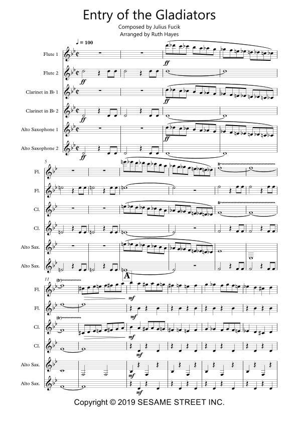 Entry Of The Gladiators (arr. Ruth Hayes)