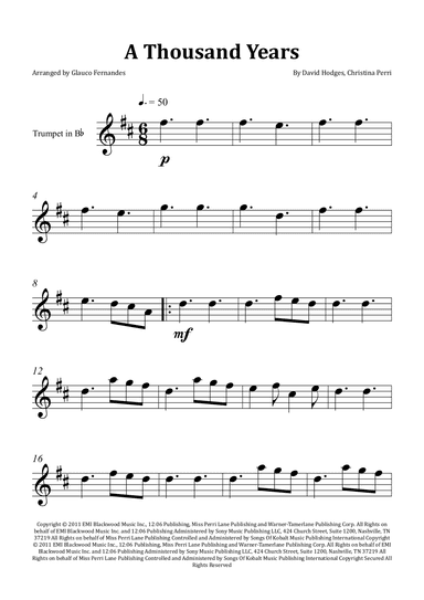 A Thousand Years (arr. Glauco Fernandes)