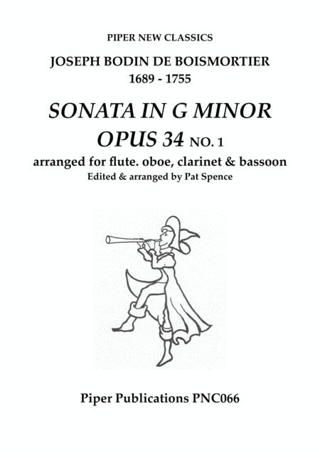 BOISMORTIER SONATA IN G MINOR OPUS 34 No. 1 FOR FLUTE, OBOE, CLARINET & BASSOON (arr. Pat Spence)