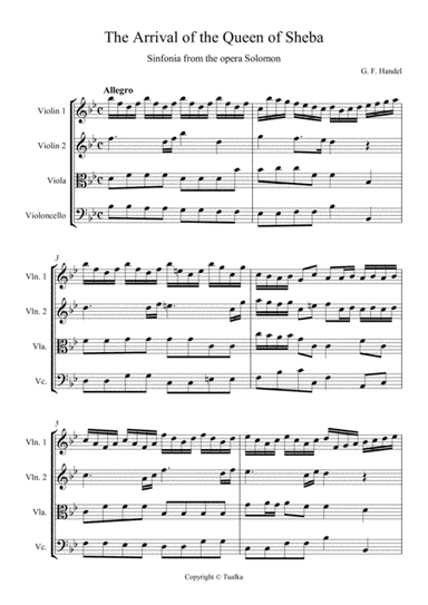 G. F. Handel - The Arrival of the Queen of Sheba (arr. Tualka)