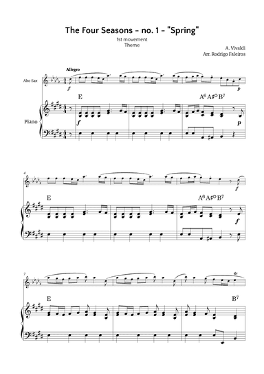 The Four Seasons - Spring (arr. Rodrigo Faleiros)