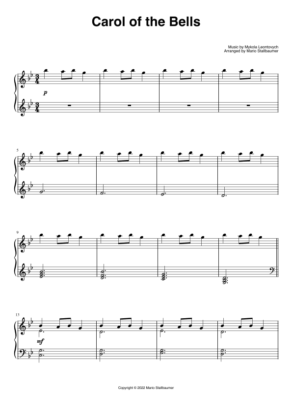 Carol of the Bells (arr. Mario Stallbaumer)