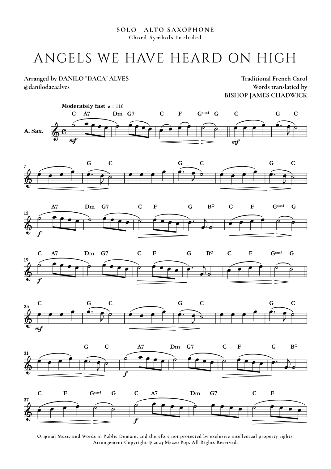 Angels We Have Heard On High (arr. Danilo "Daca" Alves)