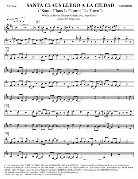 Santa Claus Is Comin' To Town (arr. Jorge Juárez)