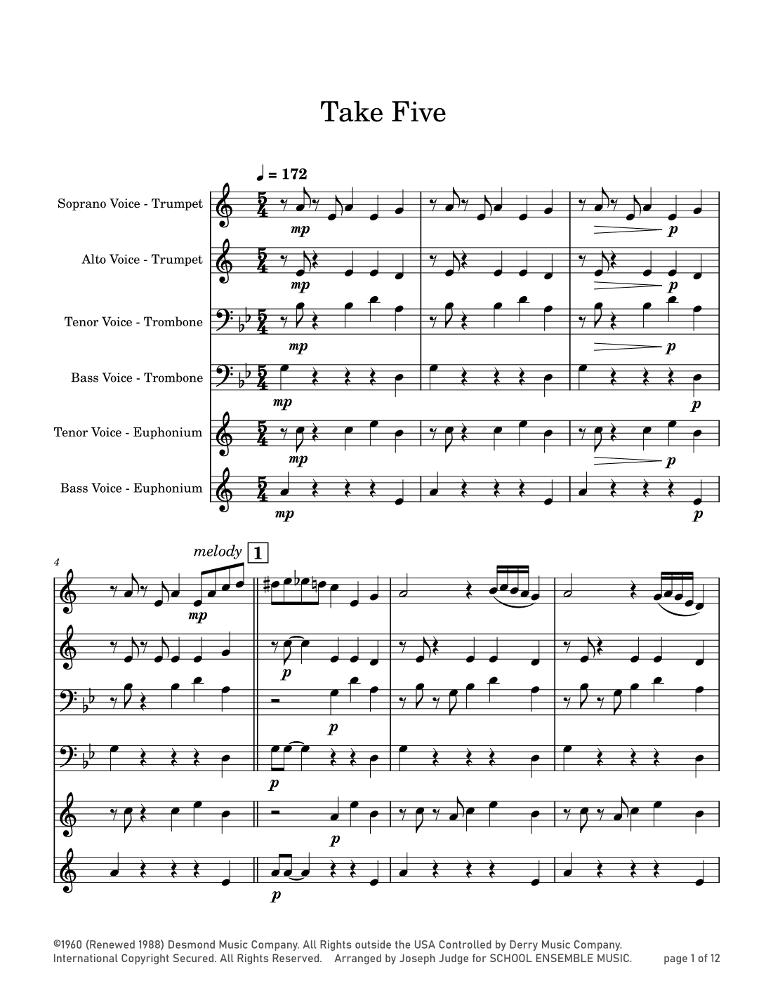Take Five (arr. Joseph Judge)