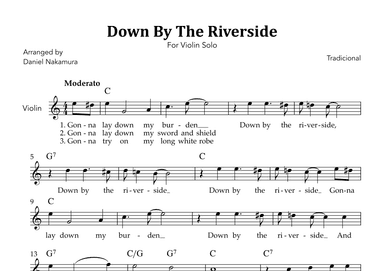 Down By The Riverside (For Violin Solo with Lyrics) (arr. Daniel Nakamura)
