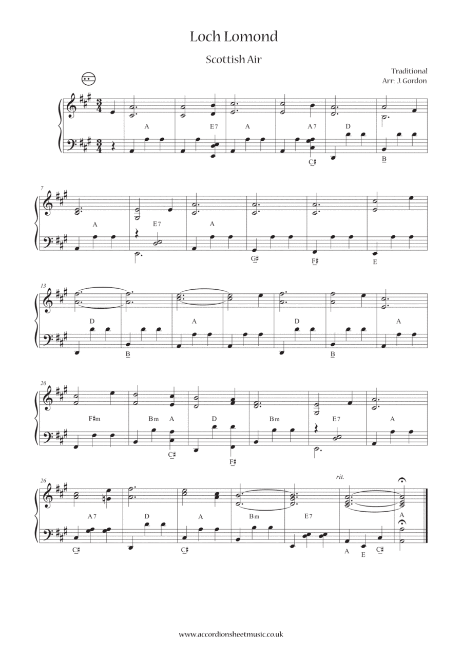 Loch Lomond (arr. Julia Gordon)