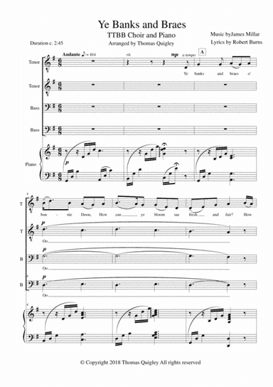 Ye Banks and Braes (arr. Thomas Quigley)