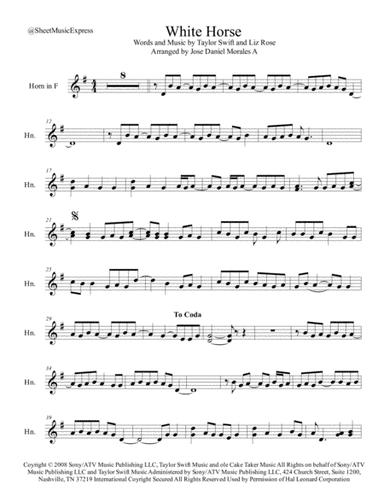 White Horse (arr. Jose Daniel Morales A.)