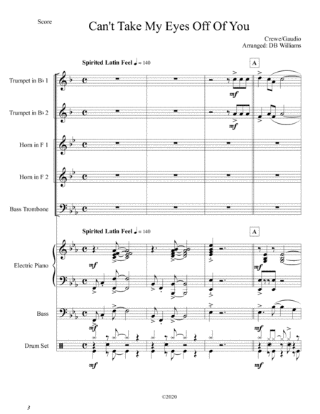 Can't Take My Eyes Off Of You (arr. DB Williams)