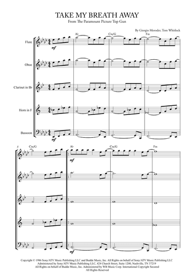 Take My Breath Away (love Theme) (arr. Karen Gueiros)