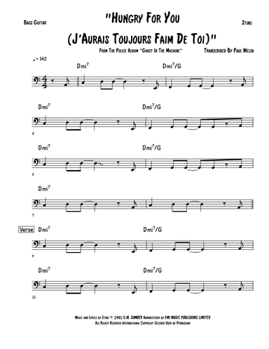 Hungry For You (j'aurais Toujours Faim De Toi) (arr. Accubass)