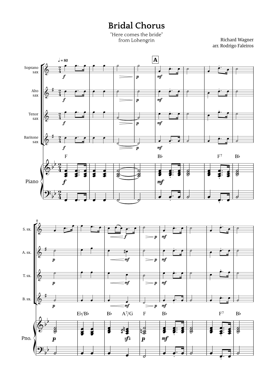 Bridal Chorus (Here Comes The Bride) (arr. Rodrigo Faleiros)