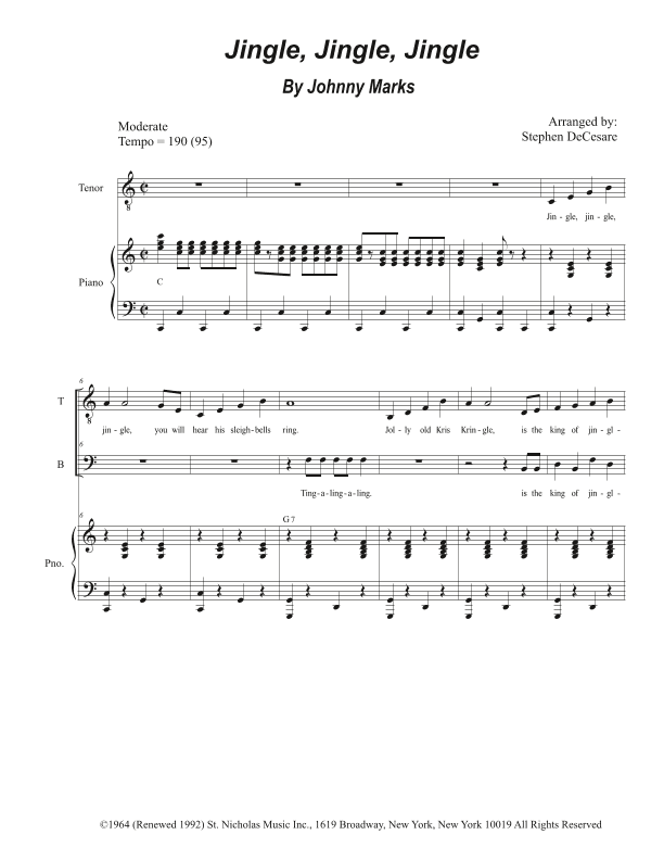 Jingle, Jingle, Jingle (arr. Stephen DeCesare)