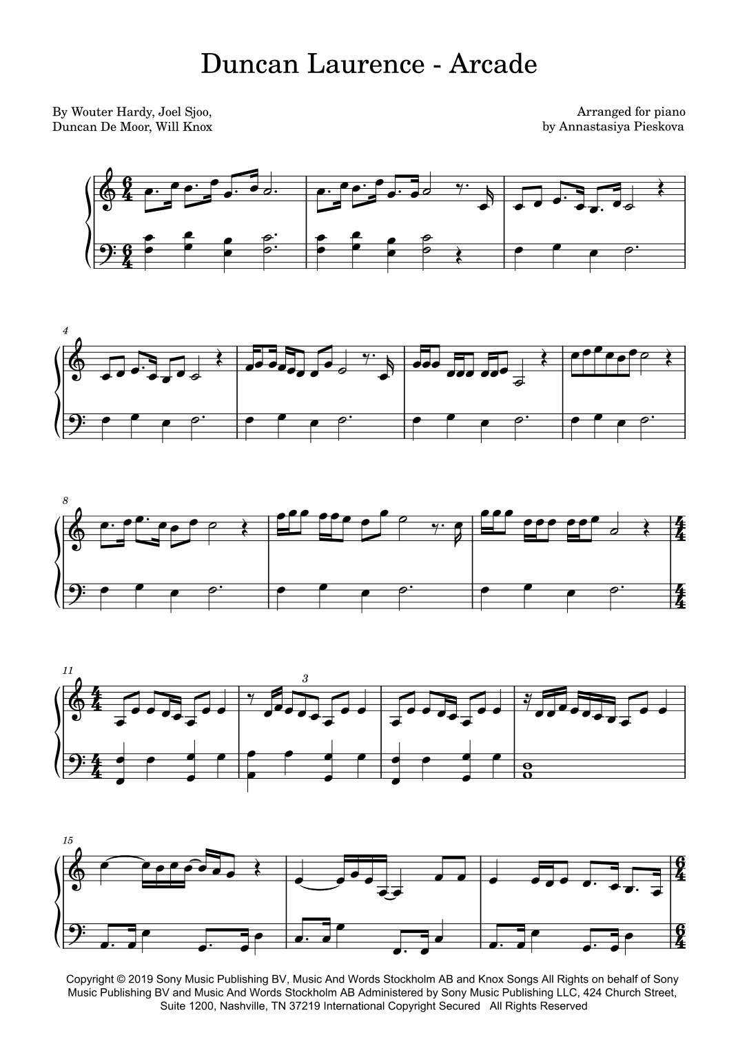 Arcade (arr. Annastasiya Pieskova)