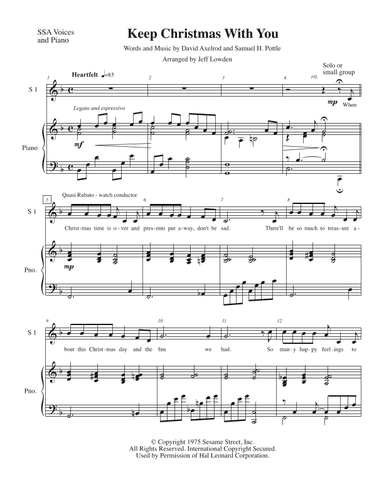 Keep Christmas With You (all Through The Year) (arr. Jeff Lowden)