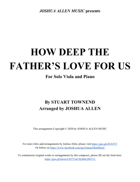 How Deep The Father's Love For Us (arr. Joshua Allen)
