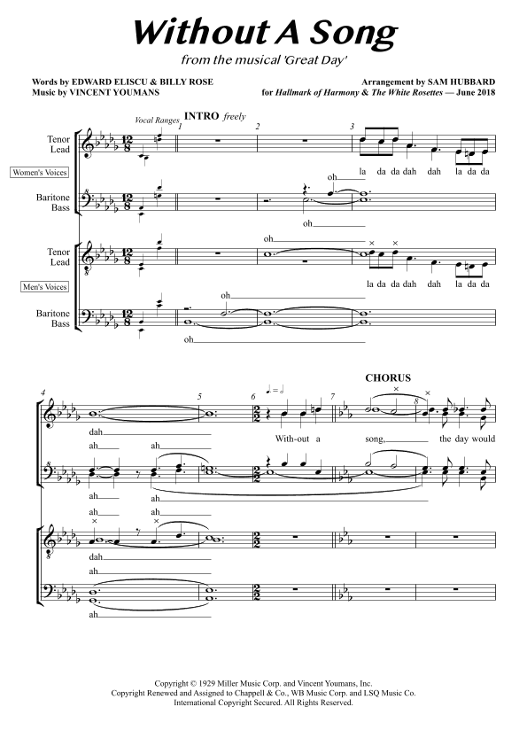 Without A Song (arr. Sam Hubbard)