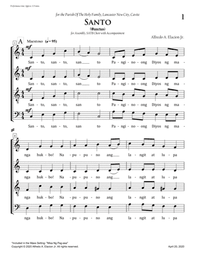 Santo - Misa Ng Pag-asa - Alfredo A. Elacion Jr.