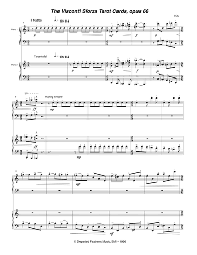 Visconti Sforza Tarot Cards, opus 66 ... Il Matto (1996) for two pianos