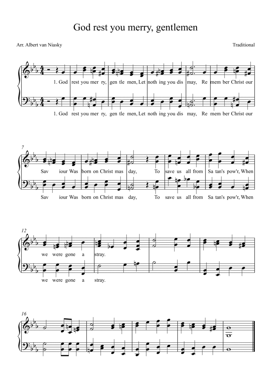 God rest you merry, gentlemen_G minor key (arr. Albert van Niasky)