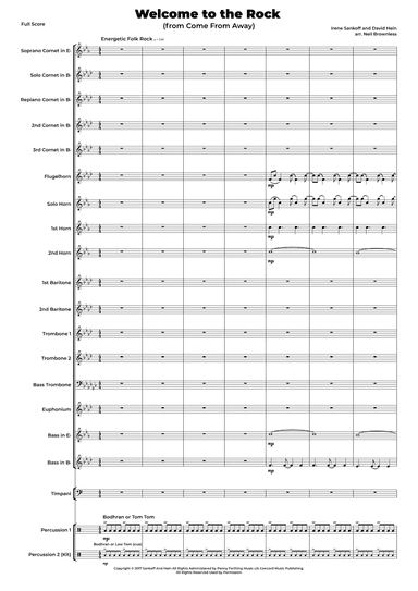 Welcome To The Rock (arr. Neil Brownless)