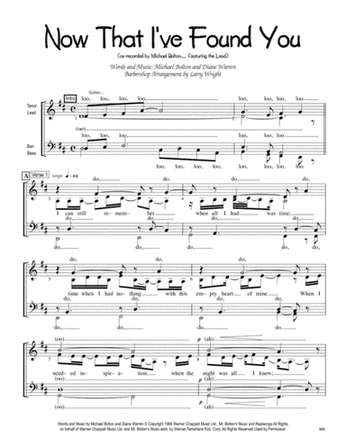 Now That I Found You (arr. Larry Wright)