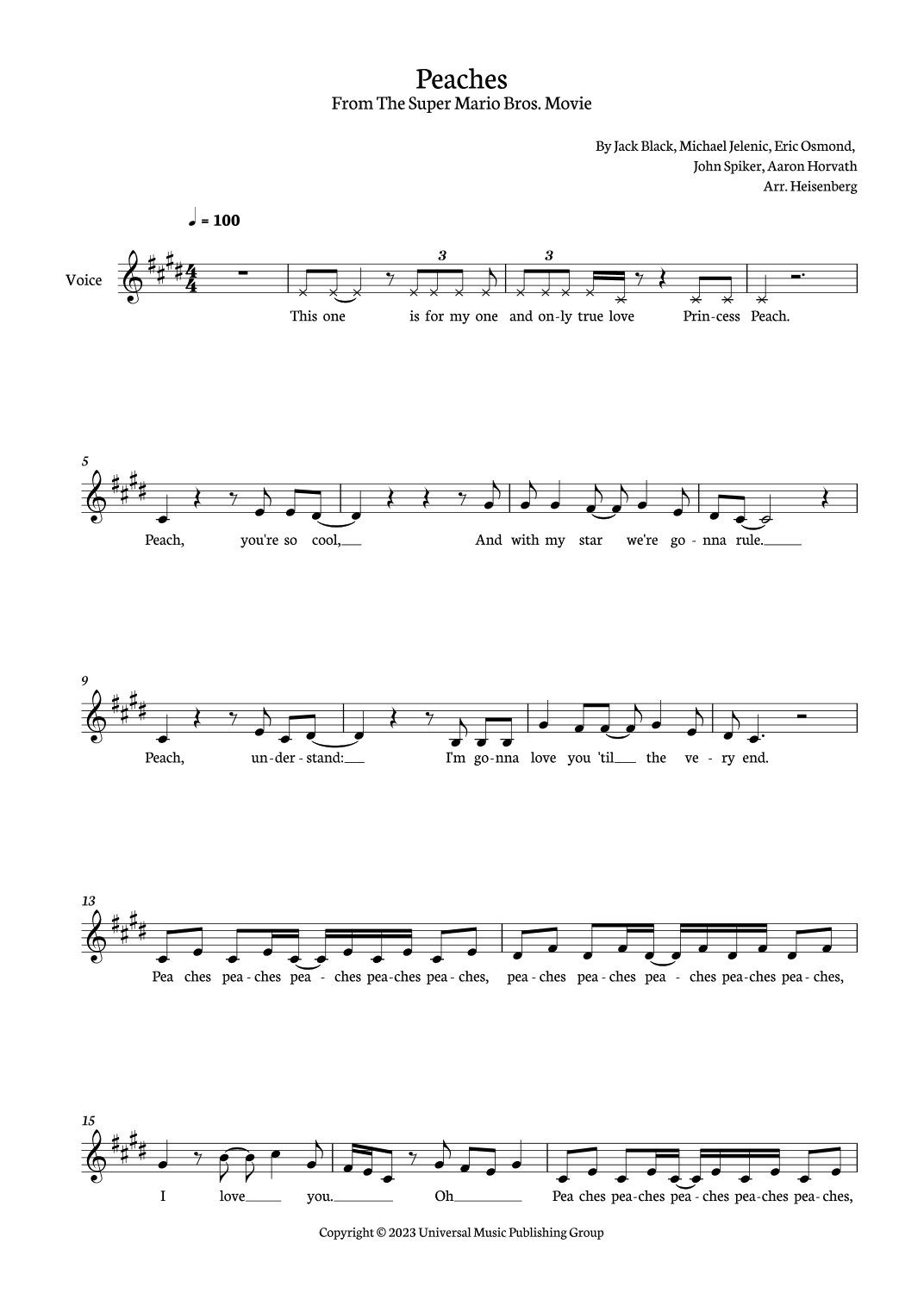 Peaches (arr. Heisenberg)