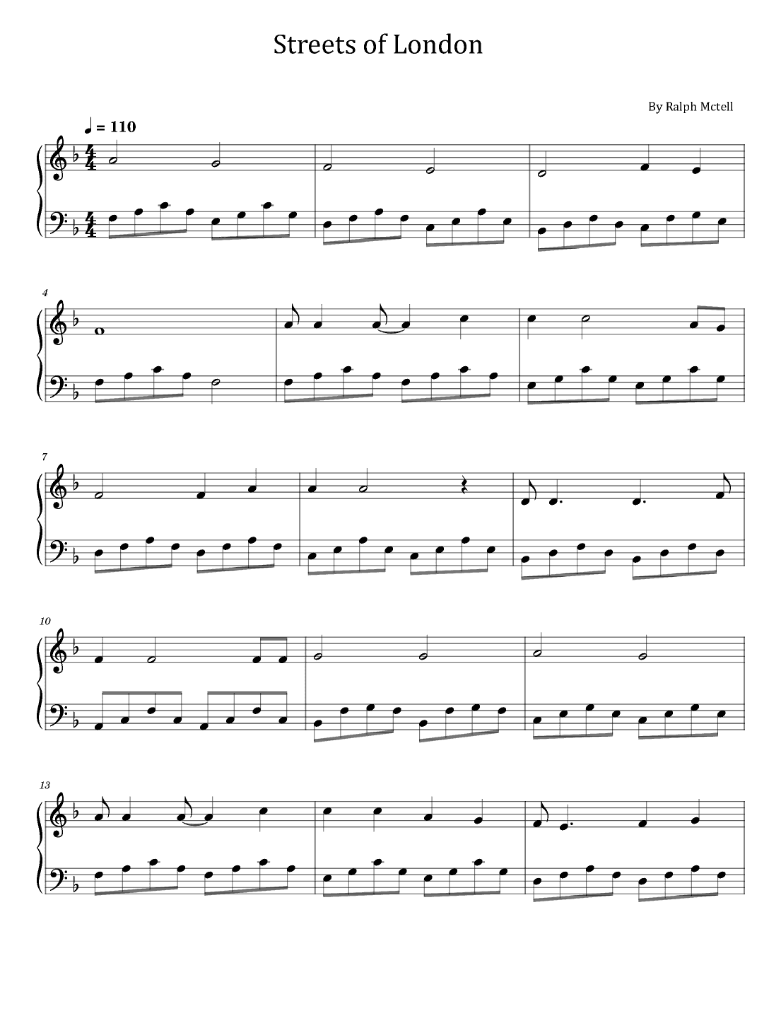 Streets Of London (arr. poon)