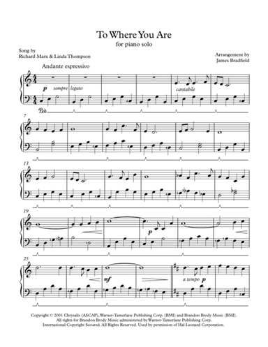 To Where You Are (arr. James Bradfield)